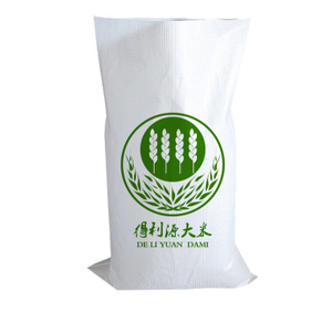 China White Polypropylene Printed Salt Sand Rice Flour Wheat PP Woven Bag 